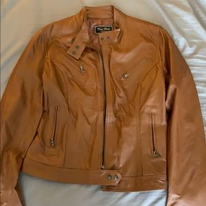Cognac Genuine Leather Jacket (Damaged)